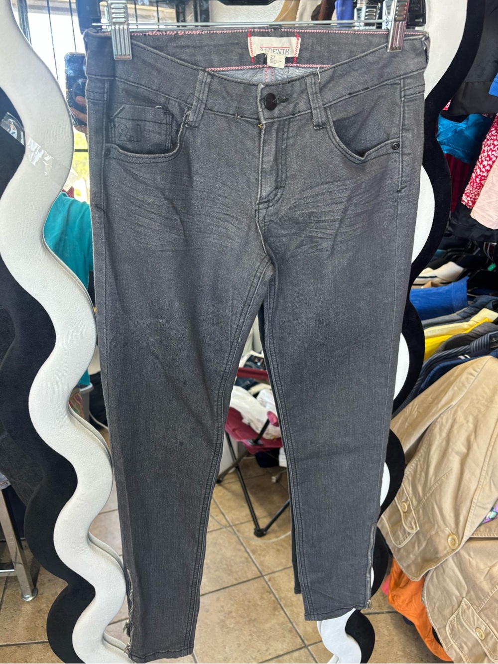 2.1 Denim Women’s Charcoal Skinny Jeans